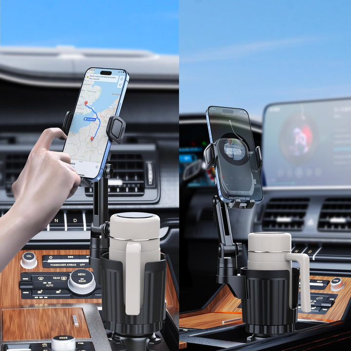 Getränkehalter Handyhalterung, 2-in-1 Universal-Getränkehalter-Expander mit langem Arm, 360° drehbar