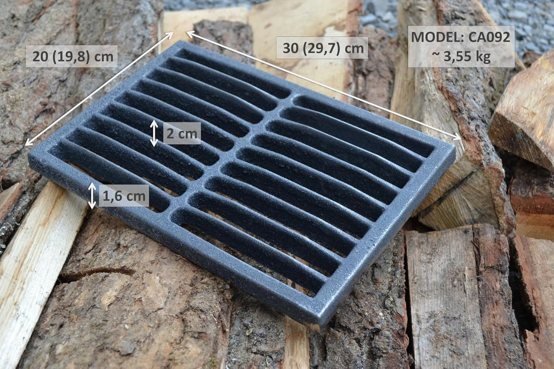 SEZAM 30 x 20 cm (29,7x19,8cm) Gussrost Ofenrost Ascherost Gussrost verschiedene Durchmesser, Kaminr