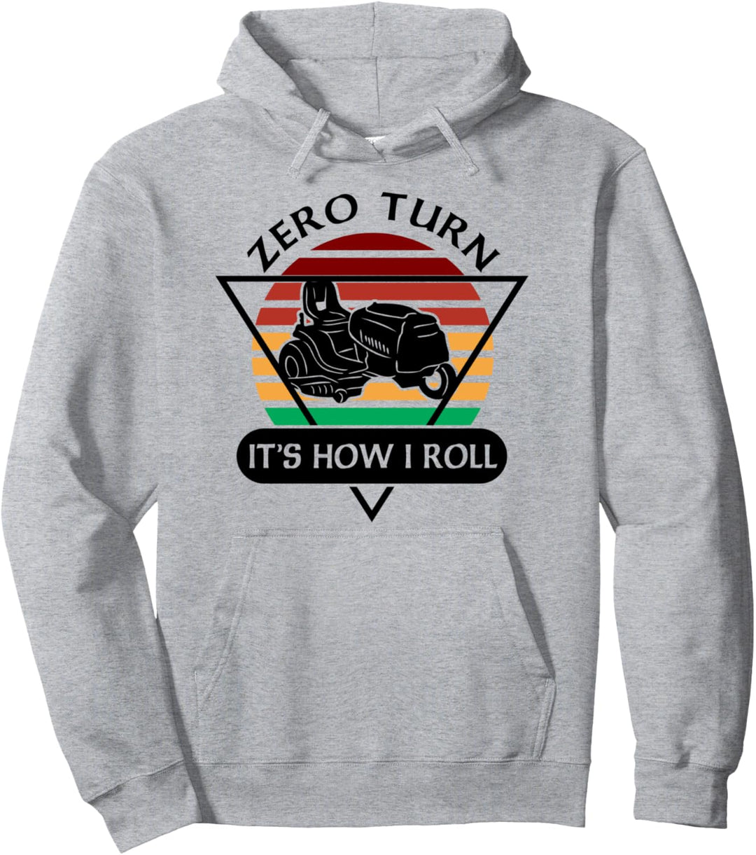 Lustige Null-Wende-Rasenmäher Vintage Sonnenuntergang Hof Ar Pullover Hoodie