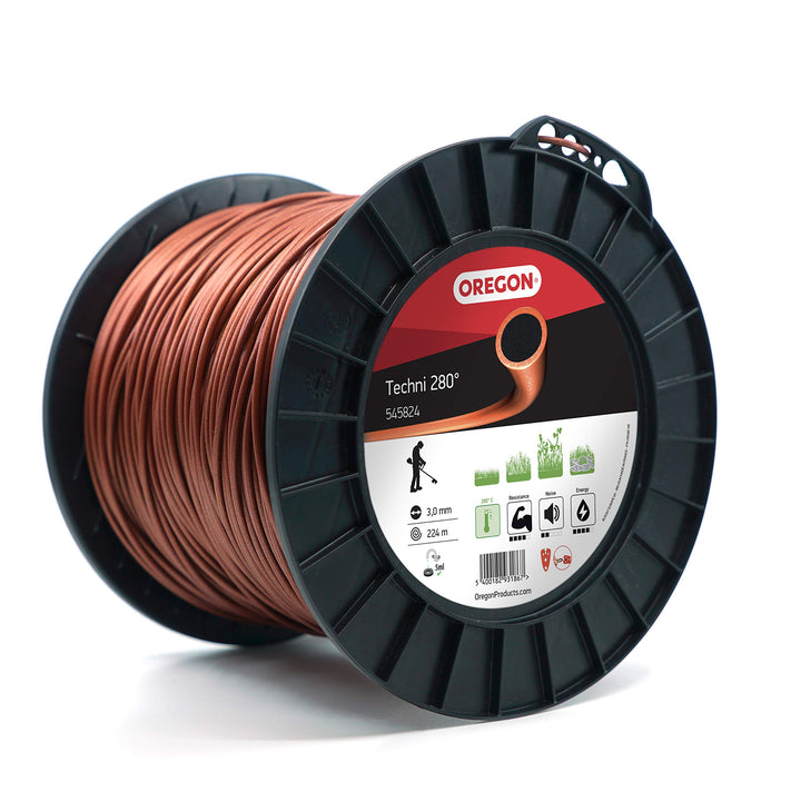 Oregon 545824 Techni 280° Mähfaden mit rundem Querschnitt, 3,0 mm, 224 Meter-Spule 3.00 mm x 224 M,