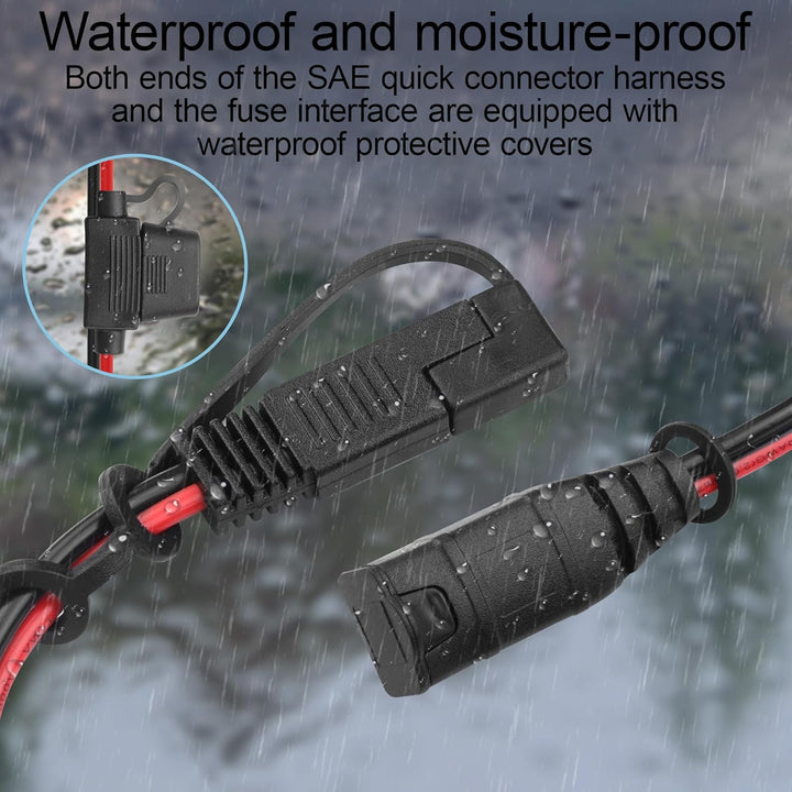 SAE-Verlängerungskabel,Akku-Ladegerät,SAE-Kabel für Genius Smart Ladegeräte,20A Sicherung,wasserdich