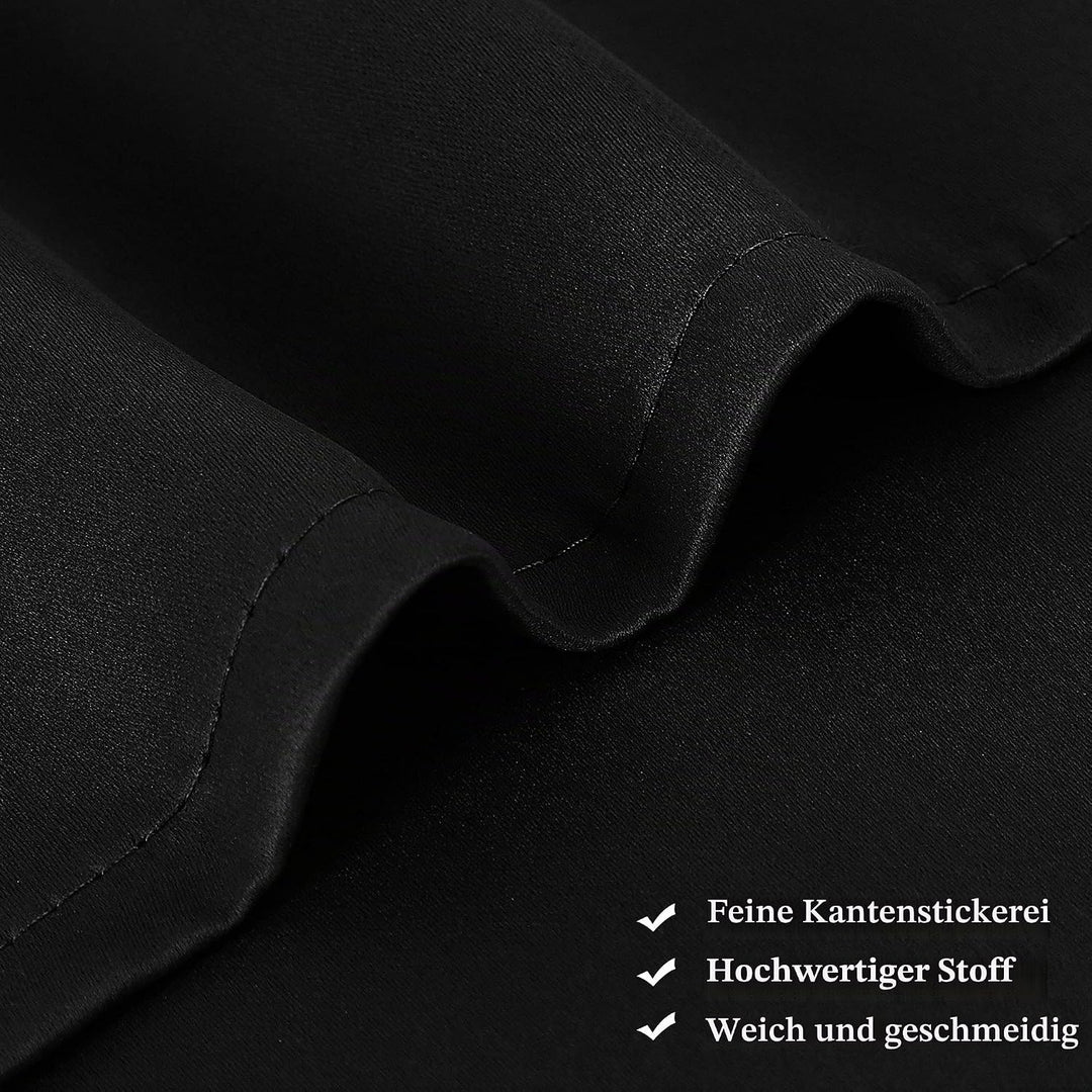 PiccoCasa 2er Set Gardine für Küche Polyester Scheibengardine Kurzgardine Blickdicht Kleine Gardine
