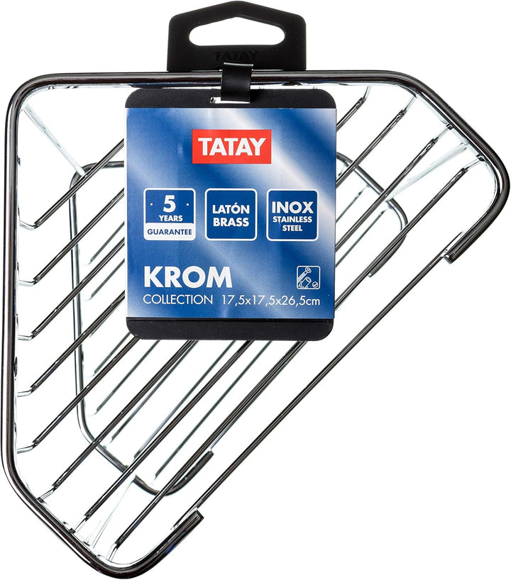 TATAY Duschablage Quick Fix 5 cm Modell Krom Kompatibel (Ohne Bohren) | Duschablage Badezimmer | 17,