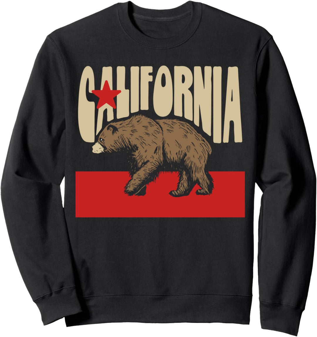 California Bear Flag Cool Hipster Outdoor Nature Graphic Sweatshirt