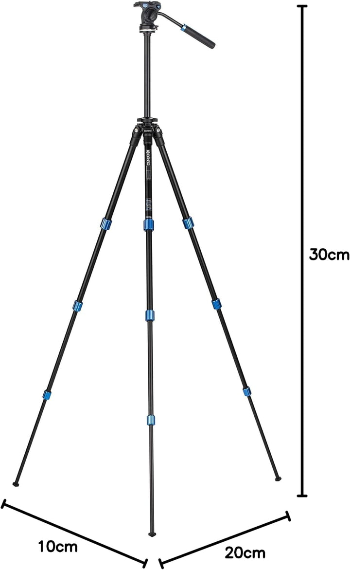 BENRO Kit Trepied Slim Vidéo + Tête S2C - TSL08AS2CSH Aluminium, Aluminium