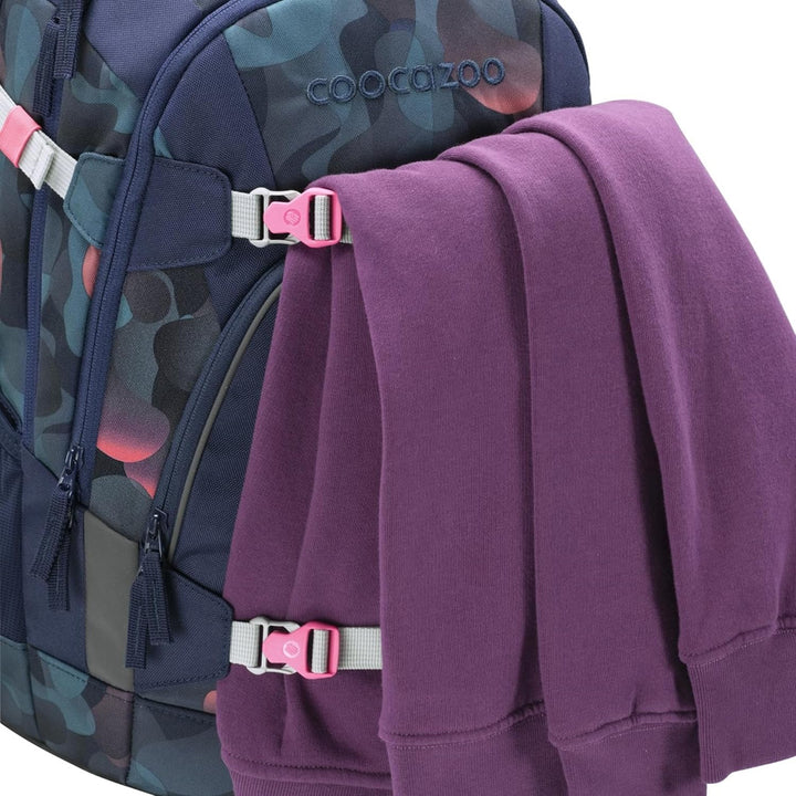 Coocazoo Schulrucksack-Set MATE „Cloudy Peach“ 3-teilig, blau/lila/pink, ergonomischer 30L Tornister