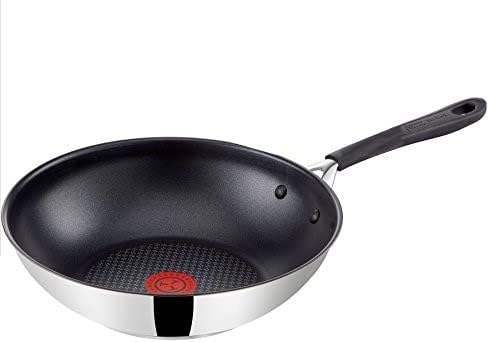 Tefal E85709 Jamie Oliver Edelstahl Wokpfanne/Wok, Antihaftbeschichtet, Pfanne Induktionsgeeignet, 2