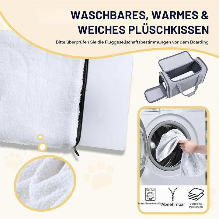 Hundetasche Flugzeug 55x40x23 Eurowings Lufthansa，Faltbare leichte Tragetasche mit Netzstoff Flugtas