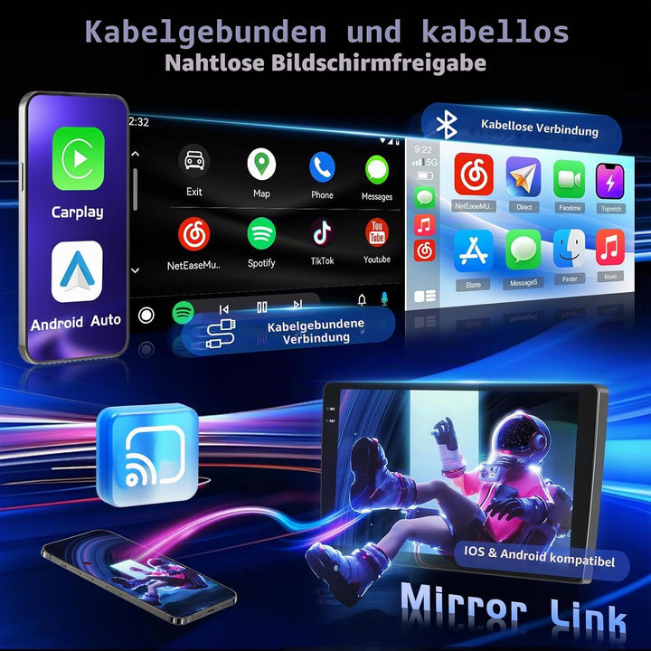 Hikity 4+128G 9" Android Autoradio für Mazda 3 2006-2012 Wireless CarPlay | Incell Touchscreen GPS N