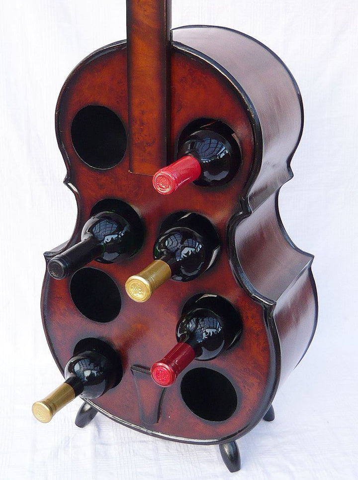 DanDiBo Flaschenhalter Cello - Weinregal 102cm Flaschenregal Flaschenständer aus Holz, Braun, Bodens