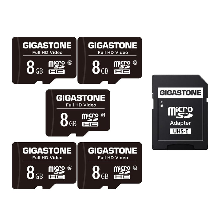 Gigastone 8 GB Speicherkarte, 5 Stück, hohe Lesegeschwindigkeit von bis zu 80 MB/s, ideal für Laptop