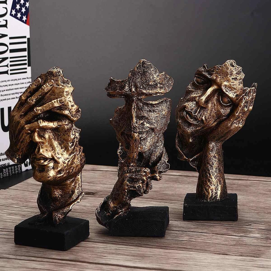 Marimor skulpturen 3 Stück - Statuen deko Moderne und Dekoration - Skulpturen deko modern - dekoarti