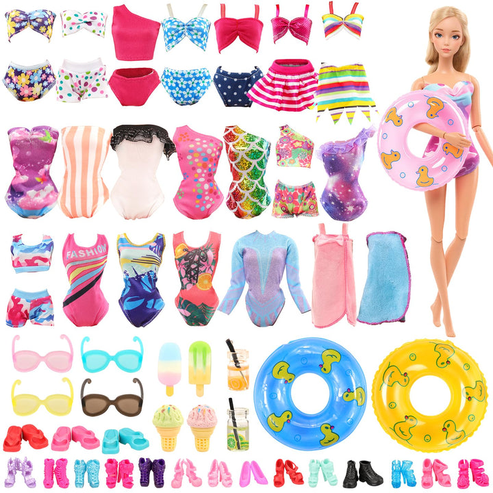 Miunana 26 Puppen Kleidung Badeanzug Kleider Zubehör Klamotten Float Schwimmring Schuhe für 11,5 Inc