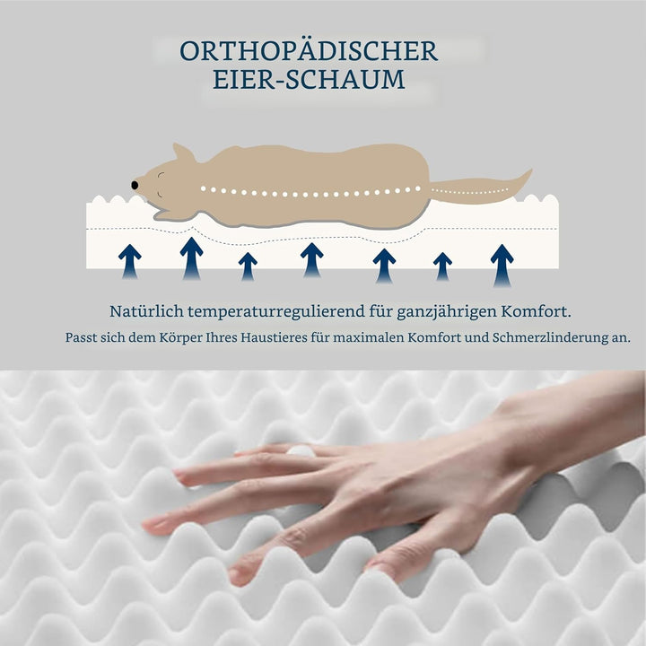 BEDSURE orthopädisches Hundebett mittelgrosse Hunde - 91x69x7.6cm Hundekissen flauschig Hundematte w
