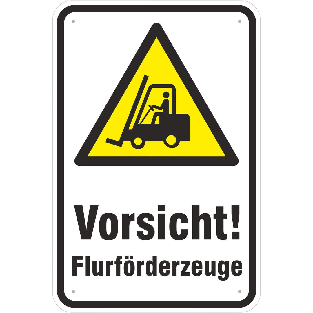 Schild Vorsicht Flurförderzeuge/Staplerverkehr aus Aluminium-Verbundmaterial 3mm stark 40 x 60 cm Sc