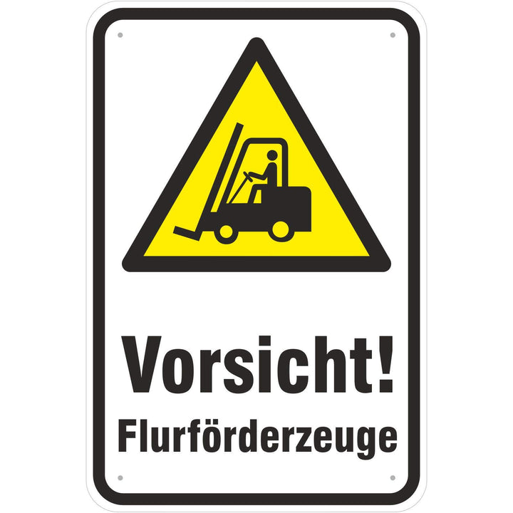 Schild Vorsicht Flurförderzeuge/Staplerverkehr aus Aluminium-Verbundmaterial 3mm stark 40 x 60 cm Sc