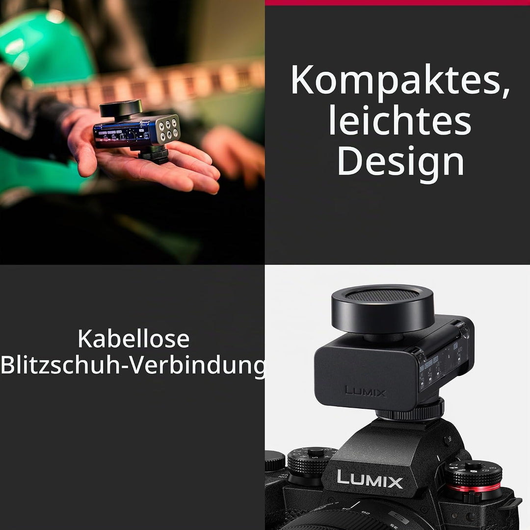 Panasonic Lumix DMS1 digitales Richtrohrmikrofon, 32-Bit-Schwimmer, 4-Kanal-Audio, 6-Richtungsmodi,