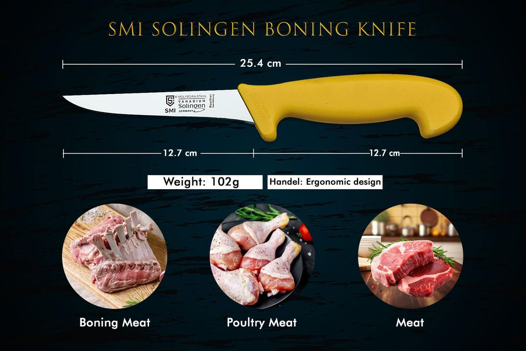 SMI - 5 Zoll Ausbeinmesser Solingen Metzgermesser Profi Fleischmesser Premium-Qualität Ausbeinmesser