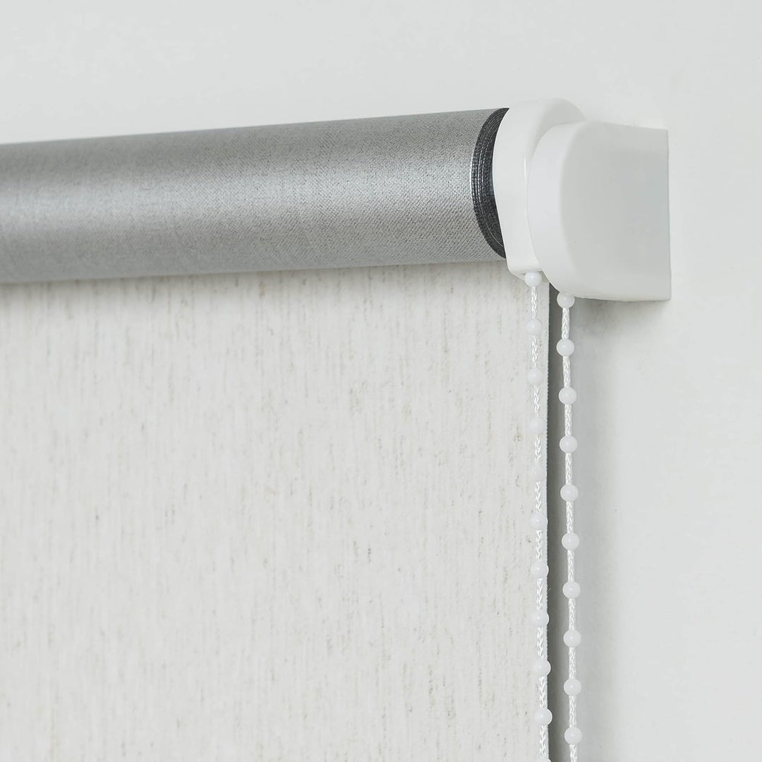 Liedeco® Rollo, Fenster Rollo, Kettenzug-Rollo / 162 x 180 cm (Breite x Höhe), leinen Silber/Thermo-