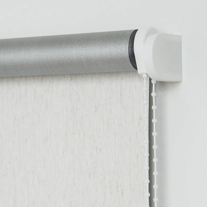 Liedeco® Rollo, Fenster Rollo, Kettenzug-Rollo / 162 x 180 cm (Breite x Höhe), leinen Silber/Thermo-