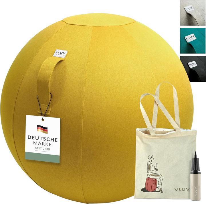 VLUV LEIV Stoff-Sitzball 60cm - 65cm Mustard, 60cm - 65cm Mustard