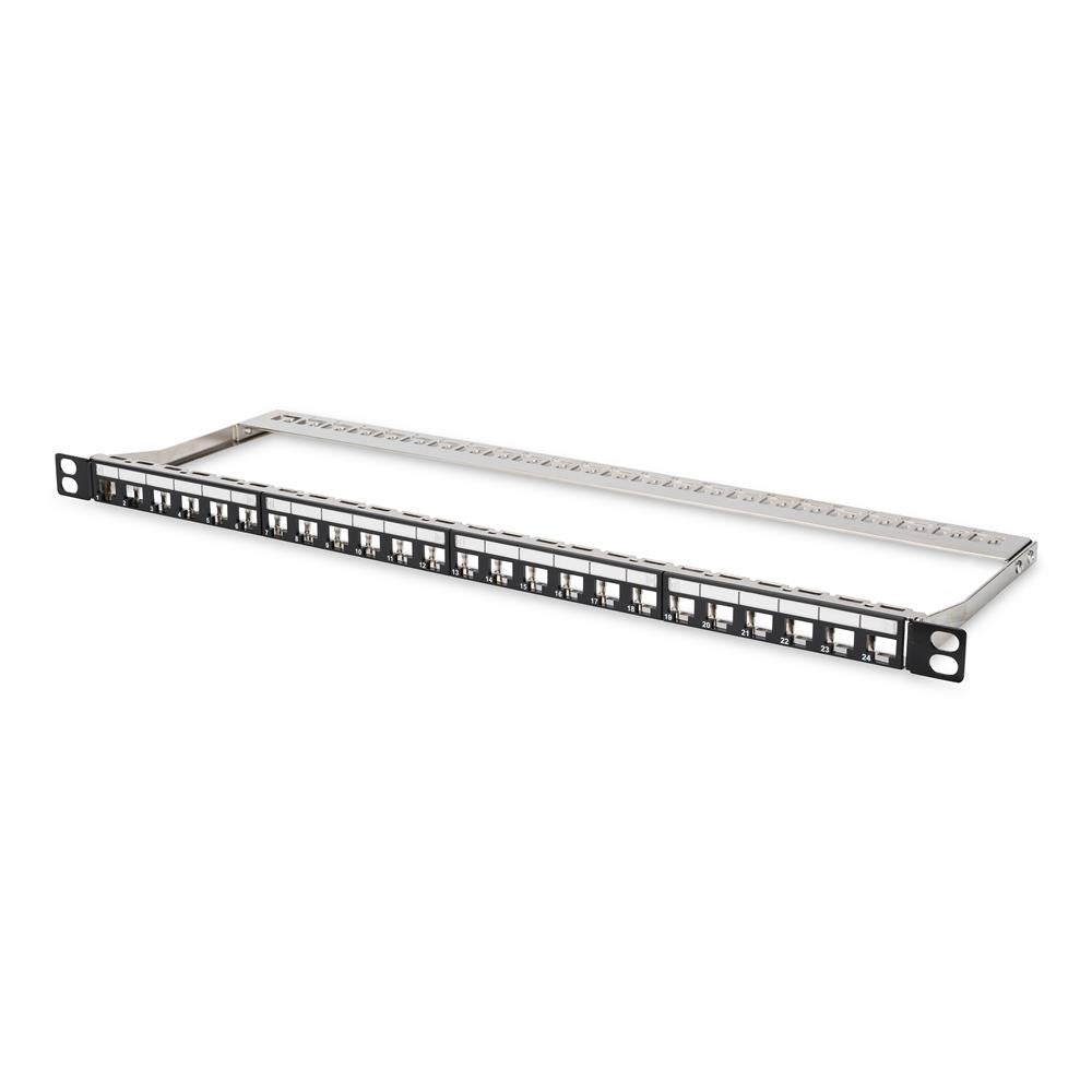 DIGITUS Patchpanel - Modular - Für Keystone-Module - 19-Zoll - 24-Port - Geschirmt - Rack-Montage 0,