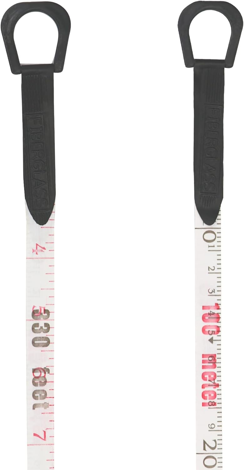 QWORK® 2 Stück Bandmass Fiberglas, Rollmassband, 100M /330 FT, Doppelseitig 2 Stück 100M /330 FT, 2