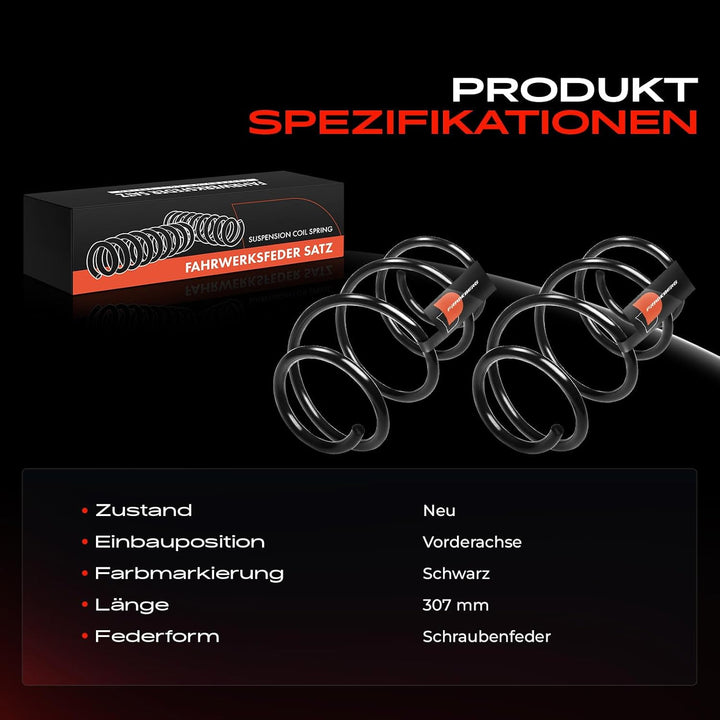 Frankberg 2x Federn Fahrwerksfeder Vorderachse Kompatibel mit SLK R171 200 Kompressor 2004-2011 Repl
