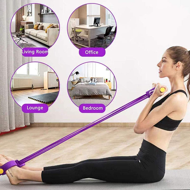 PORRASSO Upgrade 4 Tubes Elastisches Sit-up Pull Rope Pedal Widerstand Band Bodybuilding Expander Mu