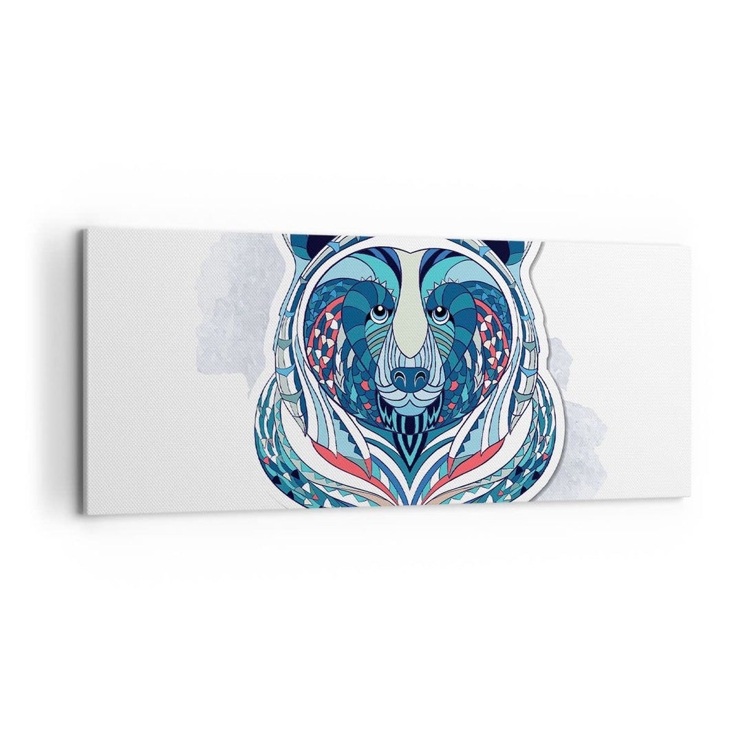 Wandbilder Dekoration Wohnzimmer Bär Illustration Traum blumig Panorama Bilder auf Leinwand 120x50cm