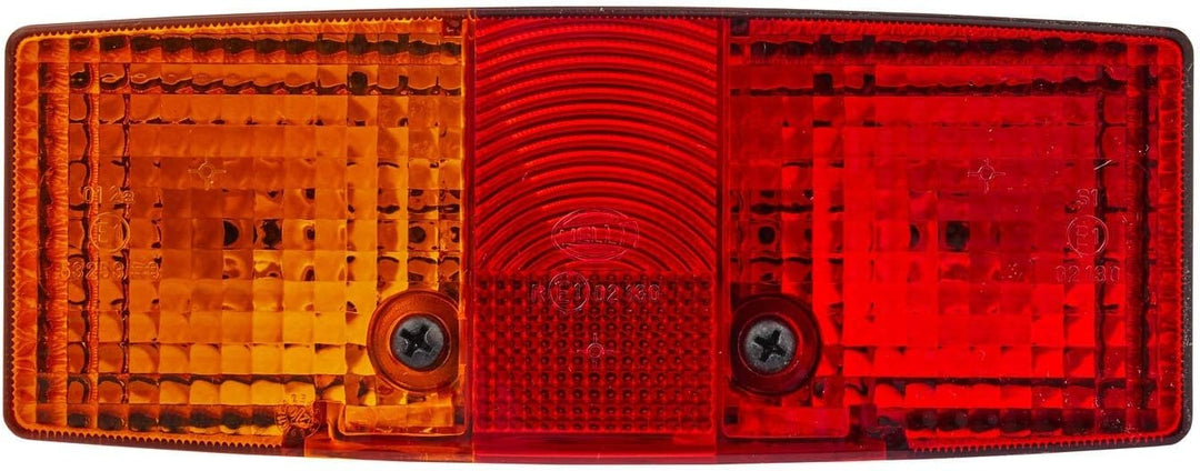 HELLA Rückleuchte - Glühlampe - 24V / 12V - Anbau/geschraubt - ECE - Lichtscheibenfarbe: rot/gelb -