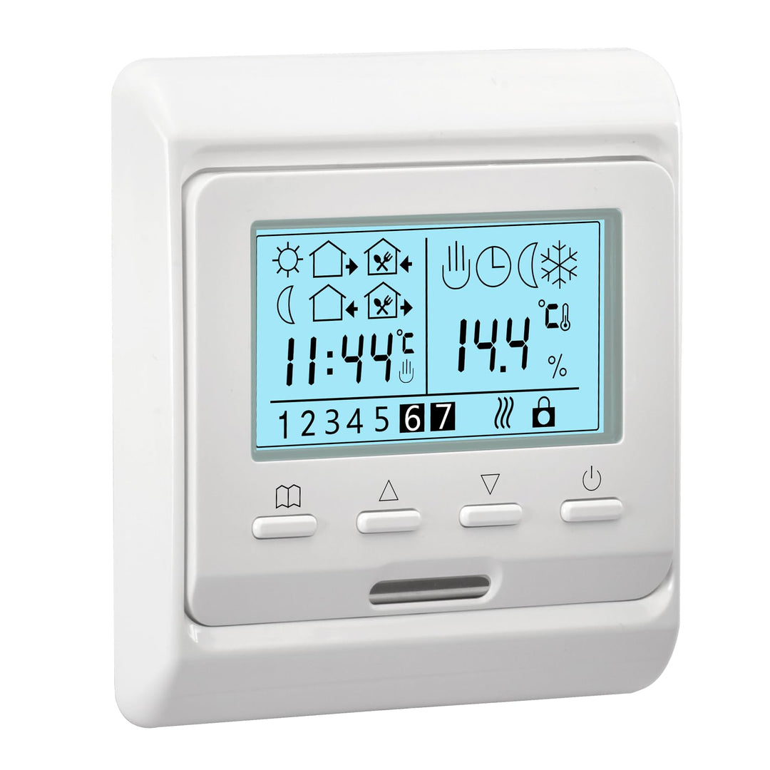 Heschen LCD Digital Wöchentliches Programmier Thermostat, HS-E806, 230VAC 3Ampere, Regler für Fussbo