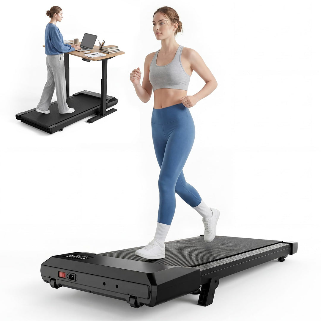 DeerRun Laufband für Zuhause mit 6% Steigung, Walking Pad Laufpad Walkpad Untertisch Elektrisch 1-6