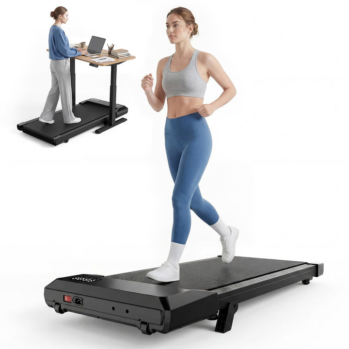 DeerRun Laufband für Zuhause mit 6% Steigung, Walking Pad Laufpad Walkpad Untertisch Elektrisch 1-6