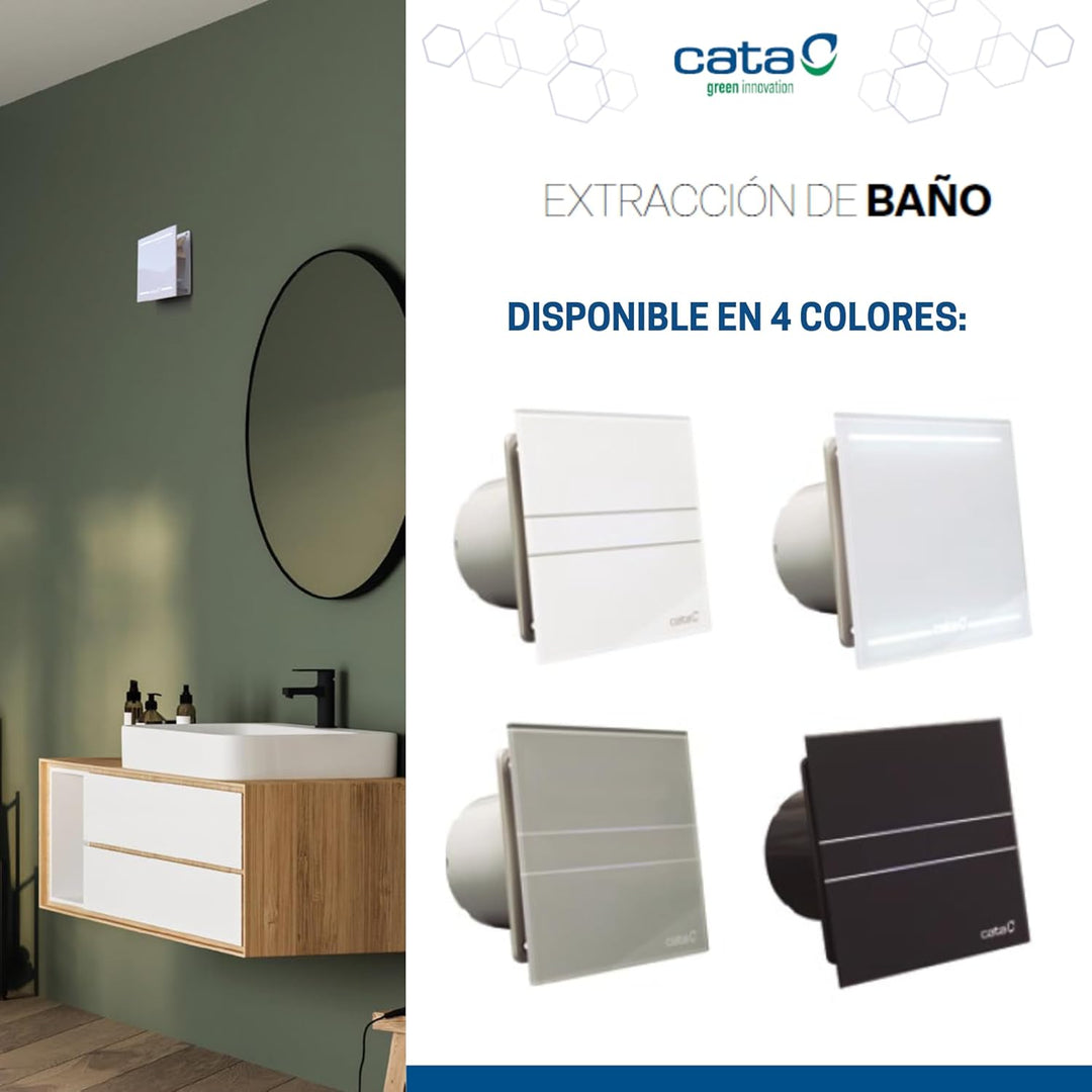 Ventilator Lüfter CATA E-100GT B,Timer, Weiss Glasfront