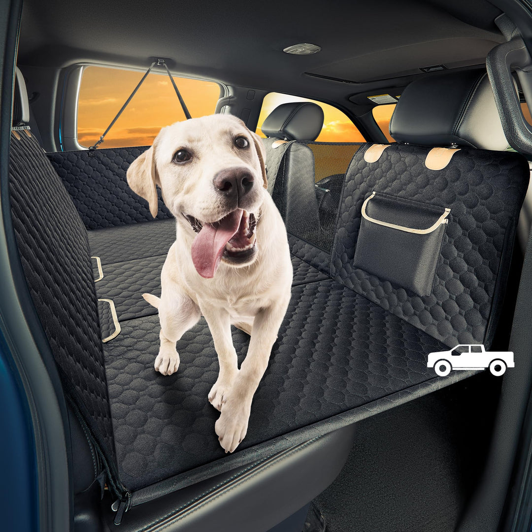 SHARLOVY Grosser Hunde-Autositzbezug für Rücksitz mit Extender Harter Boden für LKWs, Hochleistungs-