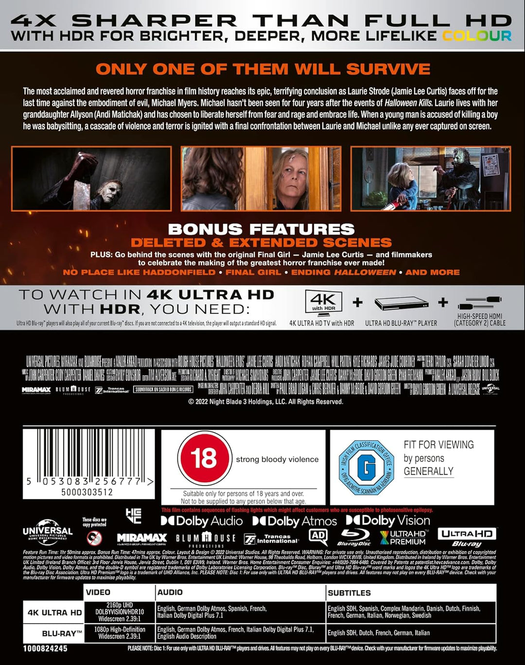 Halloween Ends [4K Ultra HD] [2022] [Blu-ray] [2023] [Region Free], 4K