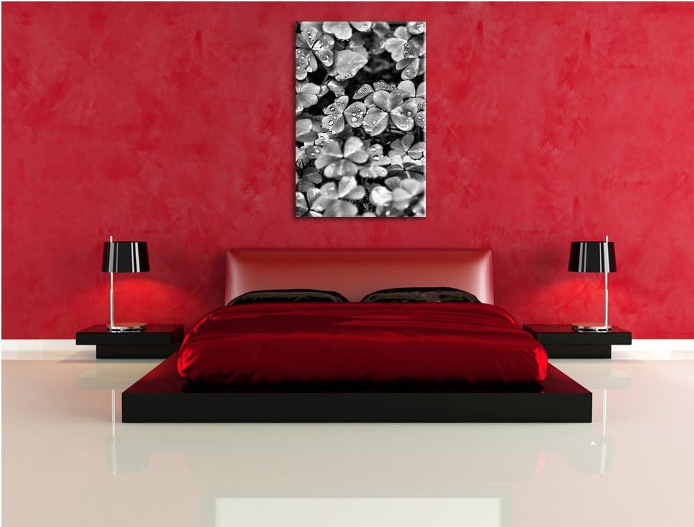Pixxprint kleine Kleeblätter als Leinwandbild/Grösse: 100x70 / Wandbild/Kunstdruck/fertig bespannt,
