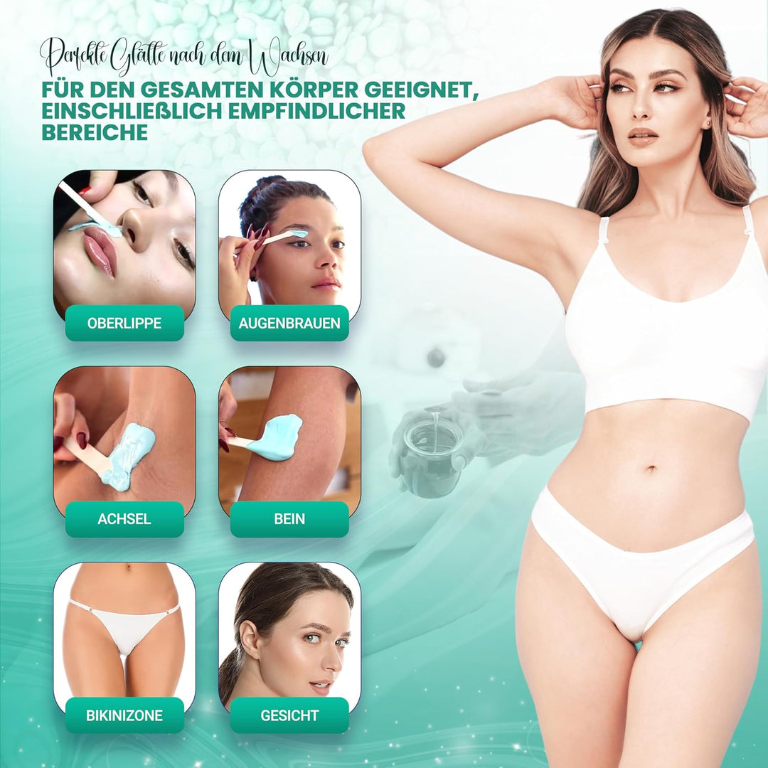 Dermawax 1 kg Aloe Vera Wachs Heisswachs Waxing Perlen Wachsperlen Anwendung ohne Wachsstreifen zur