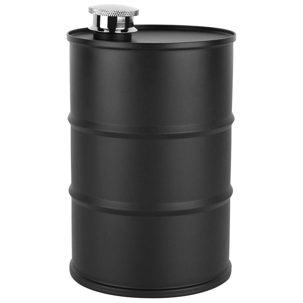 Cyrank Flachmann Edelstahl, Klein Flachmann Benzin-Kanister Optik, Taschen-Flasche Trink-Flasche Für