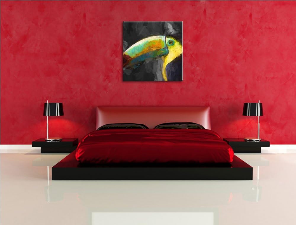bunte Meerespflanzen, Format: 70x70 auf Leinwand, XXL riesige Bilder fertig gerahmt mit Keilrahmen,