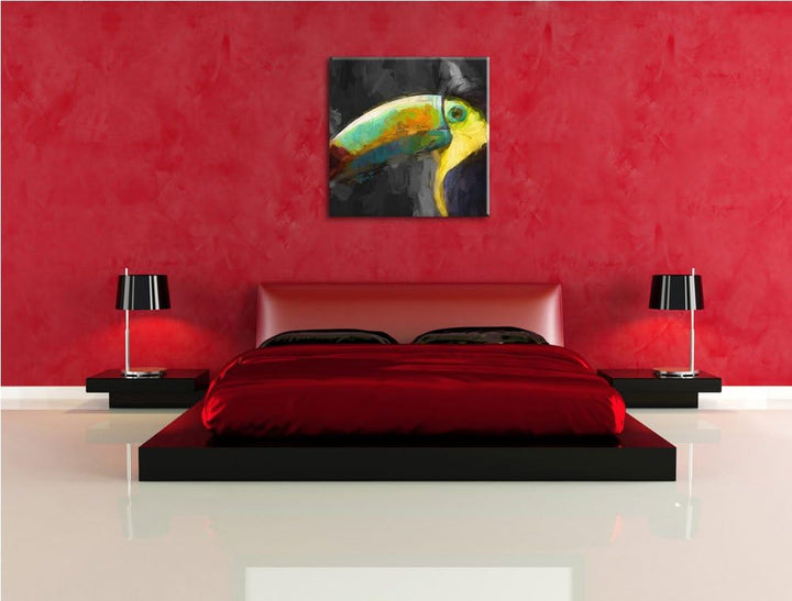 bunte Meerespflanzen, Format: 70x70 auf Leinwand, XXL riesige Bilder fertig gerahmt mit Keilrahmen,