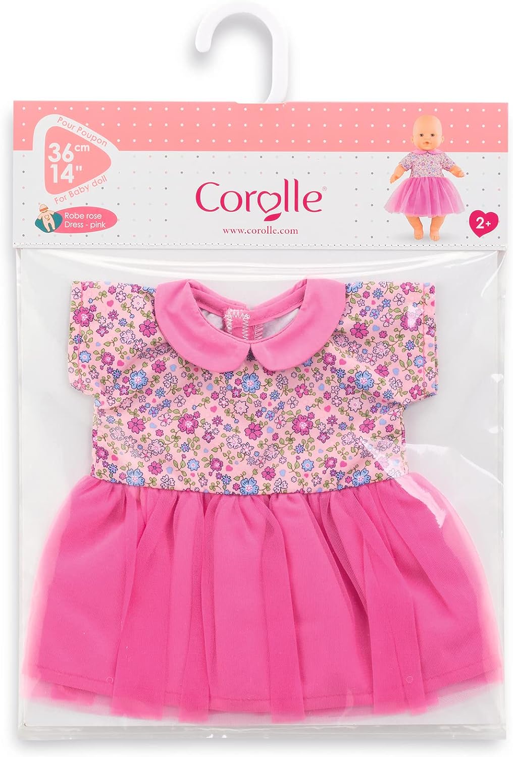 Corolle - Mon Grand Poupon, rosa Kleid, für Puppen, 36 cm, ab 2 Jahren, 9000140580