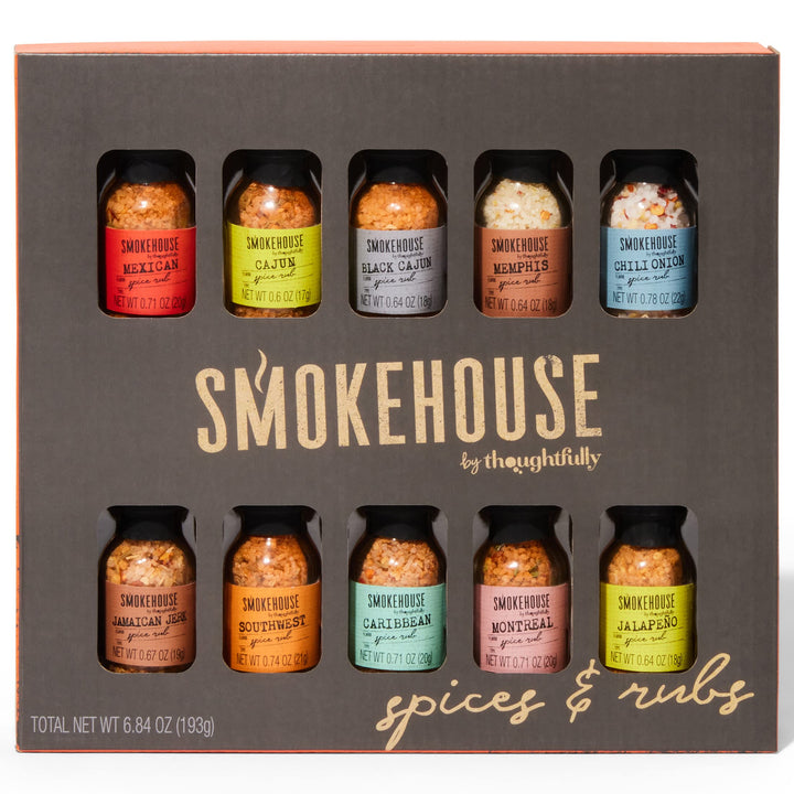 Smokehouse by Thoughfully Gourmet-Grillgewürzset - Mini-Glasflaschen mit veganen & vegetarischen Gri