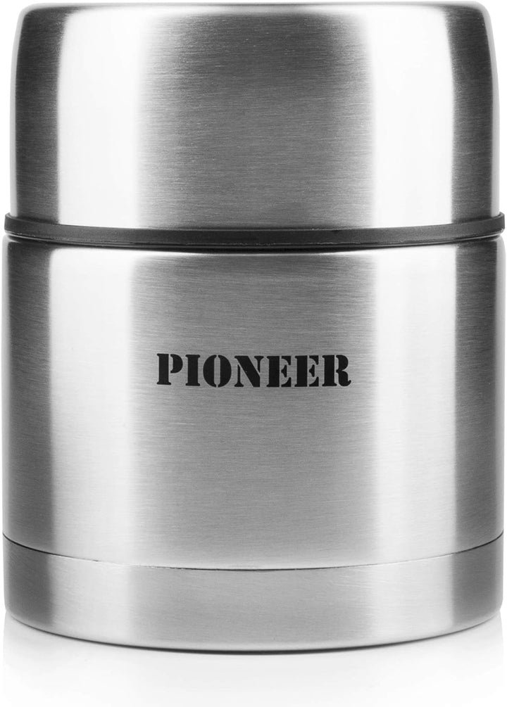 Pioneer Thermo-Speisegefäss 0, 5 L Edelstahl Doppelwandig Isolier-Suppenbehälter 8 Stunden Heiss 24