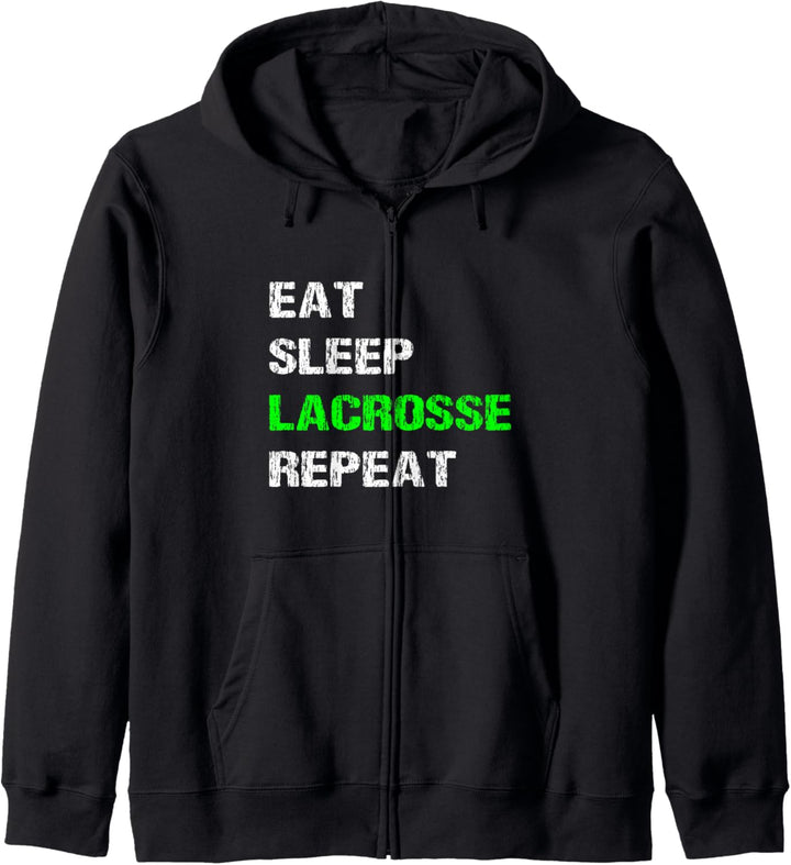 Eat Sleep Lacrosse Repeat Lustiger Spieler Meme Spruch Witz Kapuzenjacke