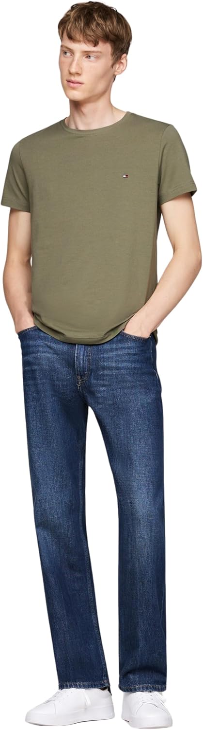 Tommy Hilfiger Herren Kurzarm T-Shirts M Green (Battle Green), M Green (Battle Green)