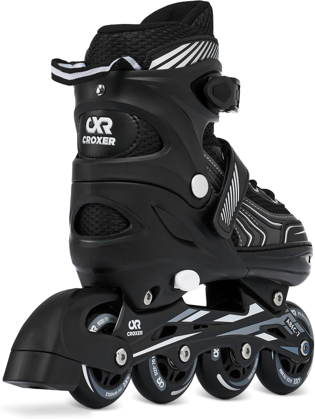 Optima Inline Skates Inliner für Kinder Erwachsene verstellbar 39-42 (24cm-26,5cm) Schwarz, 39-42 (2