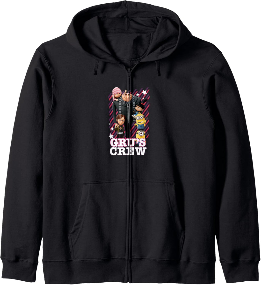Despicable Me Minions Gru's Crew Striped Background Kapuzenjacke
