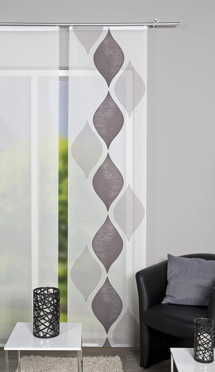 Home Fashion Schiebevorhang Effektvoile Scherli, Polyester, Grau, 245 x 60 cm
